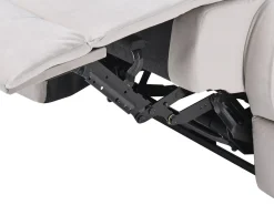 Set da salotto reclinabile elettrico 6 posti BERGEN Velluto Beige chiaro con porta USB