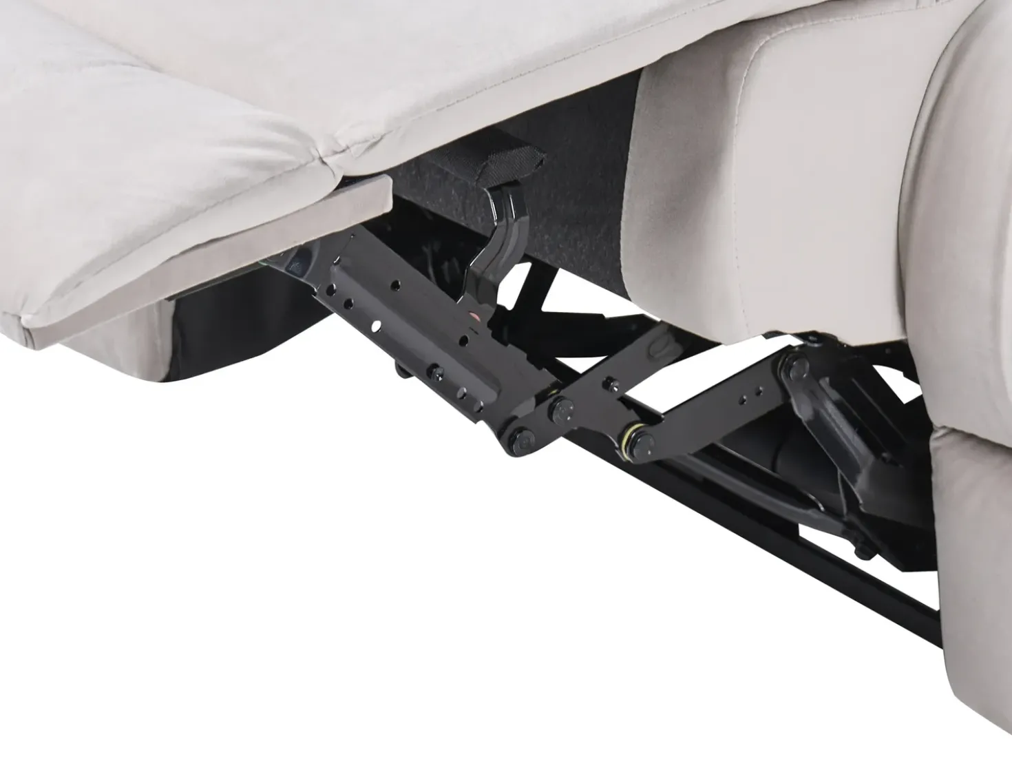 Set da salotto reclinabile elettrico 6 posti BERGEN Velluto Beige chiaro con porta USB
