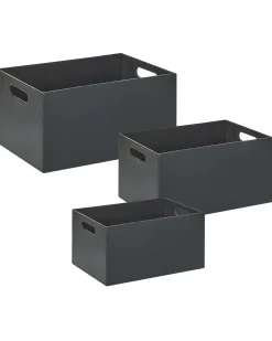 Set de 3 cutii LARSA Pelle sintetica Grigio grafite