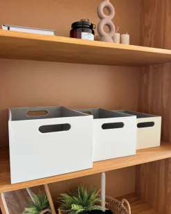 Set de 3 cutii LARSA Pelle sintetica Beige