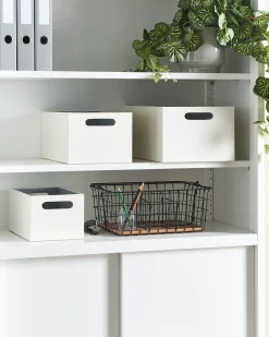 Set de 3 cutii LARSA Pelle sintetica Beige