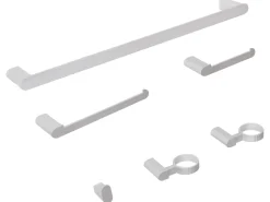 Set di 6 accessori da bagno PARACAS con barre e ganci per asciugamani Argento