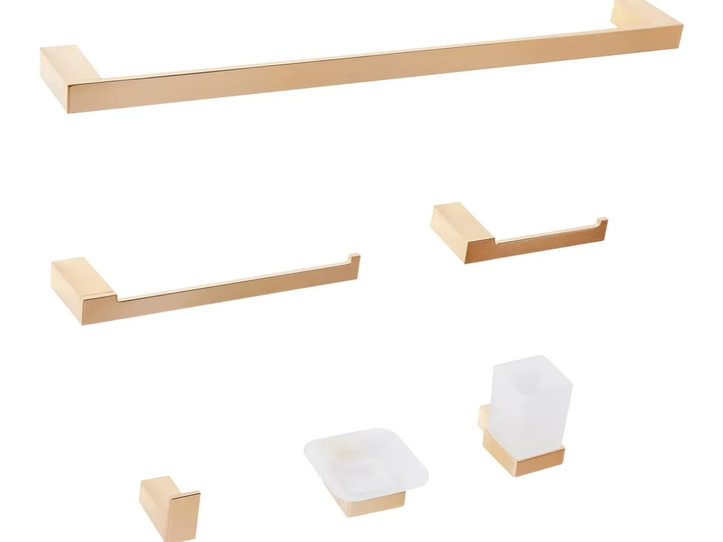 Set di 6 accessori da bagno TUMACO con barre e ganci per asciugamani Oro