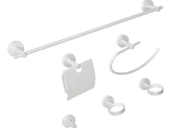 Set di 6 accessori da bagno ZARUMA con barre e ganci per asciugamani Argento