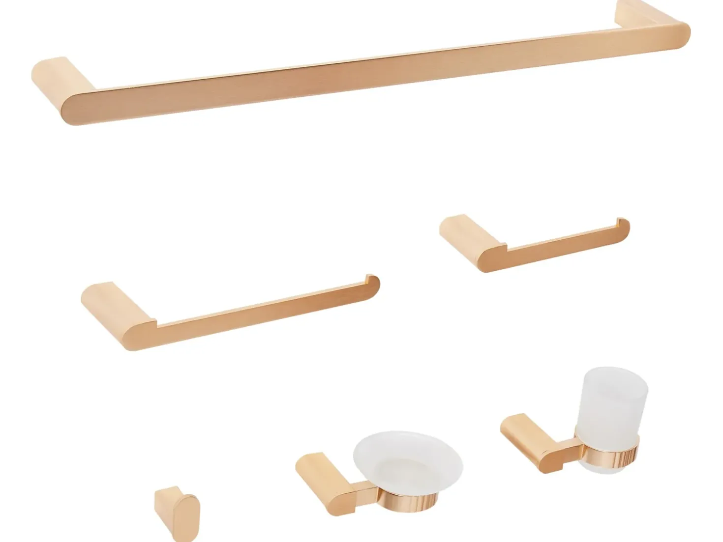 Set di 6 accessori da bagno PARACAS con barre e ganci per asciugamani Oro