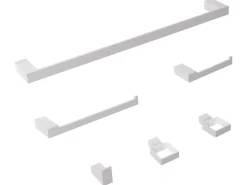 Set di 6 accessori da bagno TUMACO con barre e ganci per asciugamani Argento