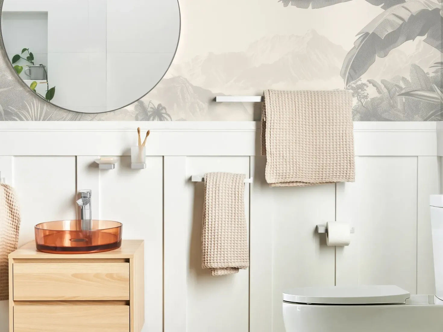 Set di 6 accessori da bagno TUMACO con barre e ganci per asciugamani Argento