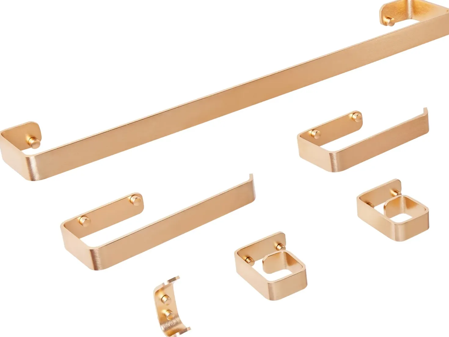 Set di 6 accessori da bagno ZORRITOS con barre e ganci per asciugamani Metallo Oro