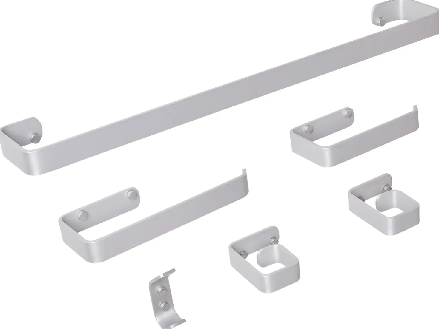 Set di 6 accessori da bagno ZORRITOS con barre e ganci per asciugamani Metallo Argento