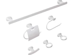 Set di 6 accessori da bagno TOCOPILLA con barre e ganci per asciugamani Argento