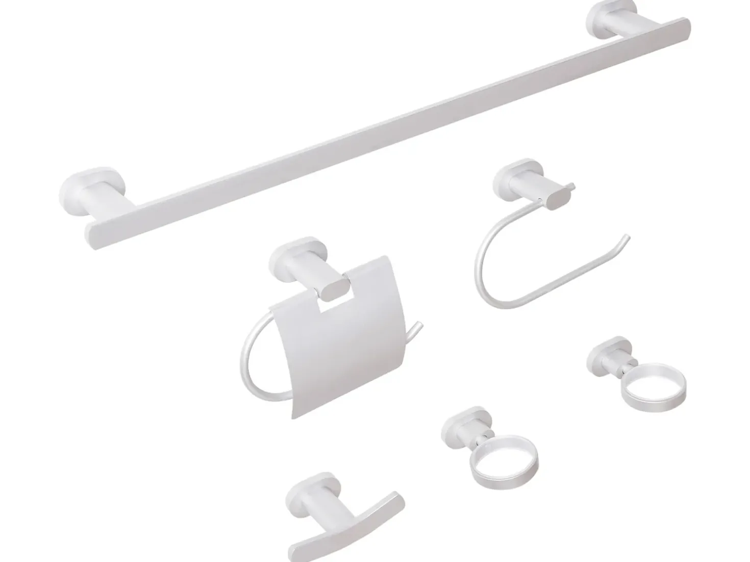 Set di 6 accessori da bagno TOCOPILLA con barre e ganci per asciugamani Argento