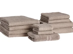 Set di 11 asciugamani AREORA Cotone Tortora