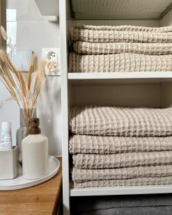 Set di 4 asciugamani AREORA Cotone Beige