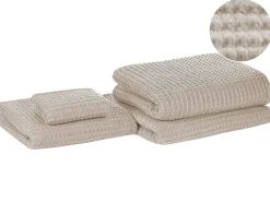 Set di 4 asciugamani AREORA Cotone Beige