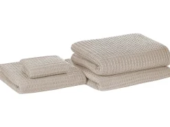 Set di 4 asciugamani AREORA Cotone Beige