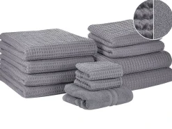 Set di 11 asciugamani AREORA Cotone Grigio chiaro