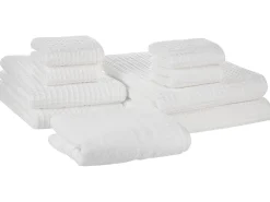 Set di 9 asciugamani AREORA Cotone Bianco