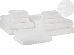 Set di 9 asciugamani AREORA Cotone Bianco