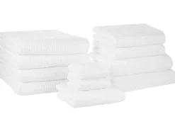 Set di 11 asciugamani AREORA Cotone Bianco