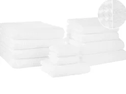 Set di 11 asciugamani AREORA Cotone Bianco