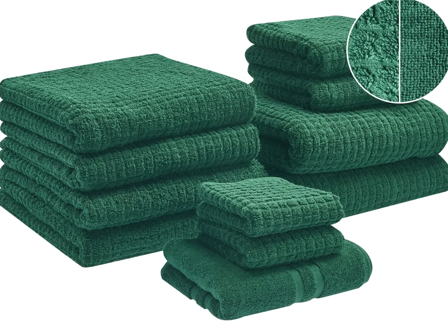 Set di 11 asciugamani ATAI Cotone Verde