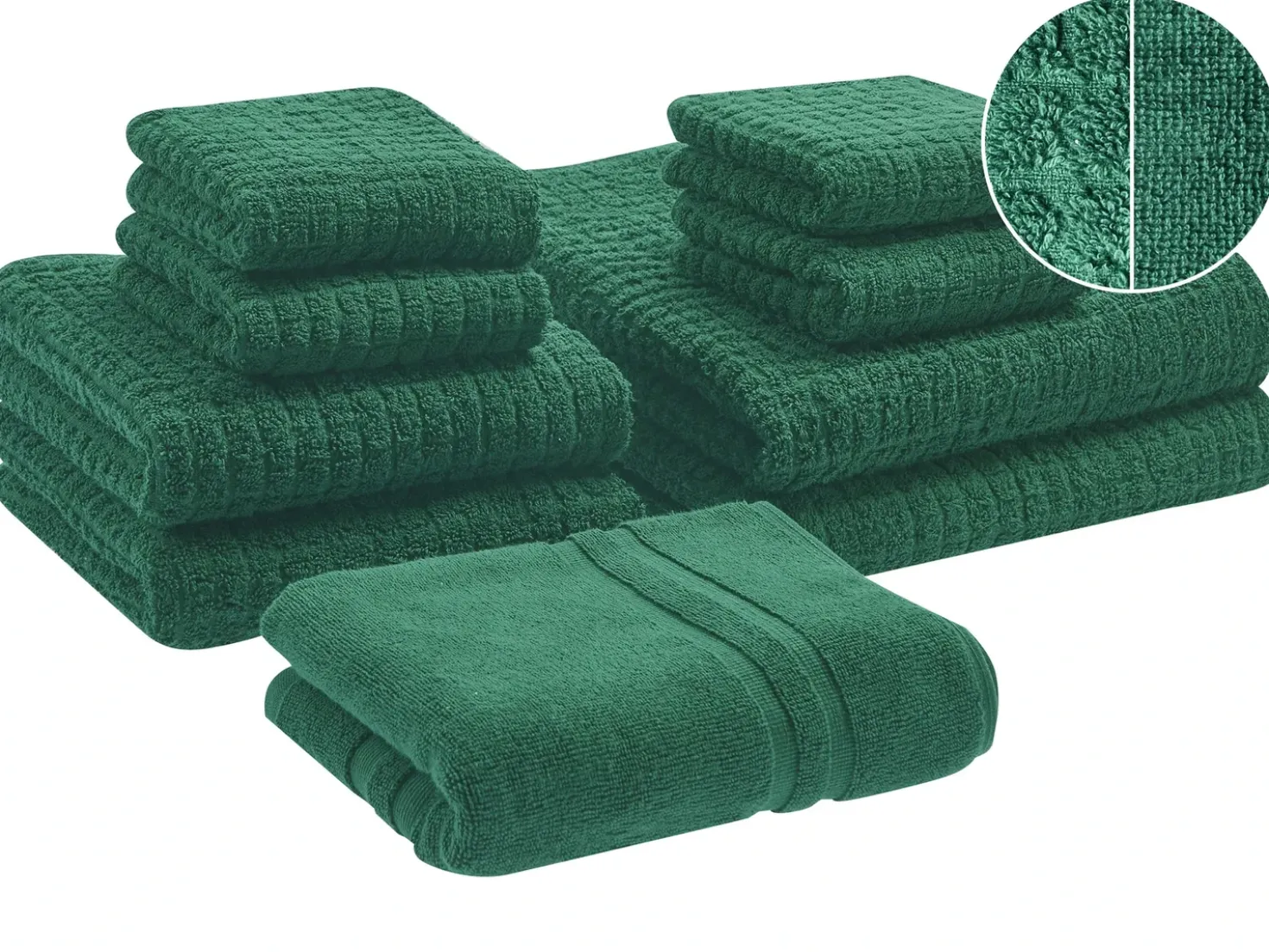 Set di 9 asciugamani ATAI Cotone Verde