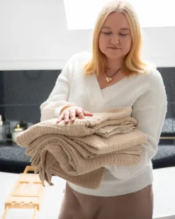 Set di 9 asciugamani ATAI Cotone Beige