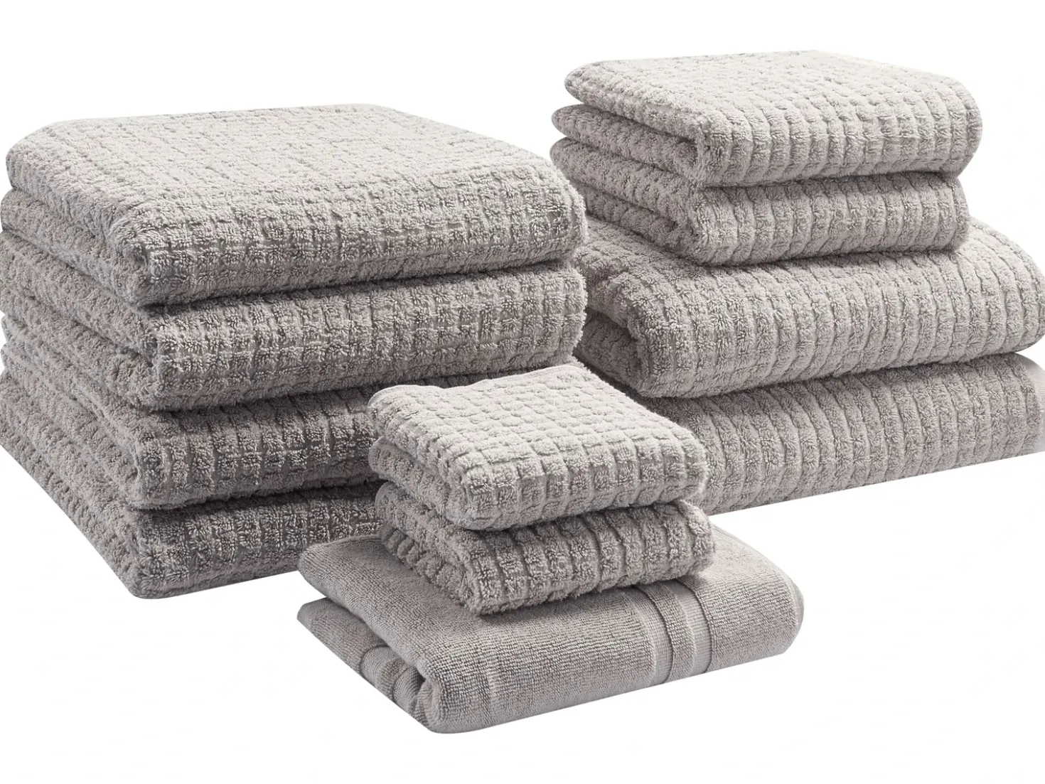 Set di 11 asciugamani ATAI Cotone Grigio chiaro