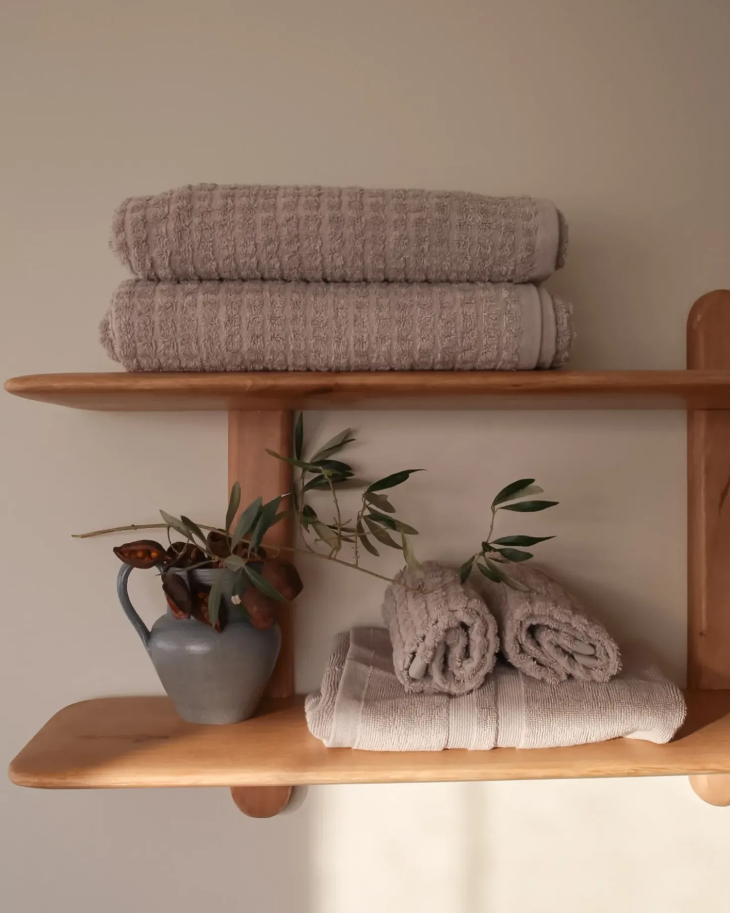 Set di 11 asciugamani ATAI Cotone Grigio chiaro