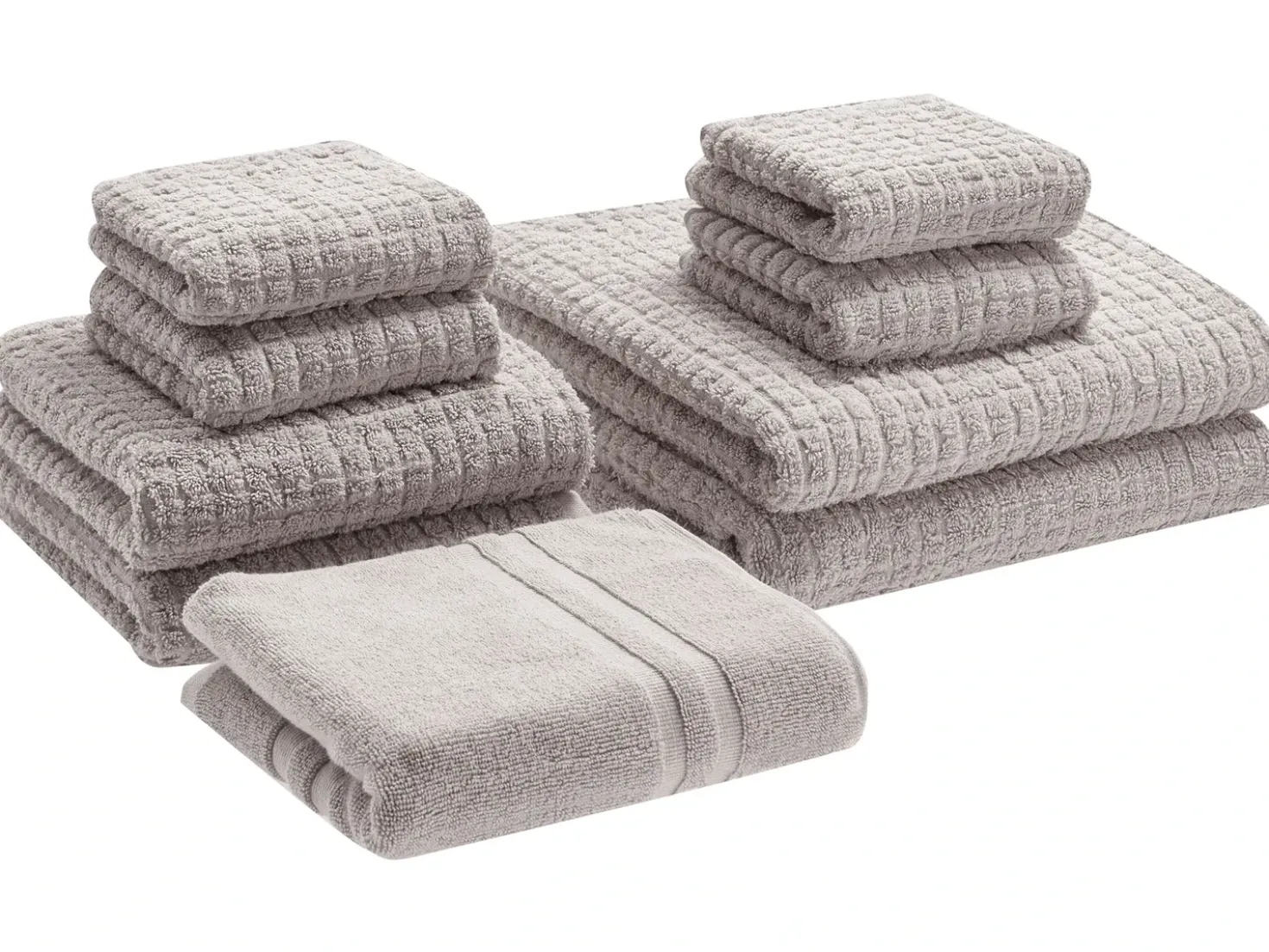 Set di 9 asciugamani ATAI Cotone Grigio chiaro