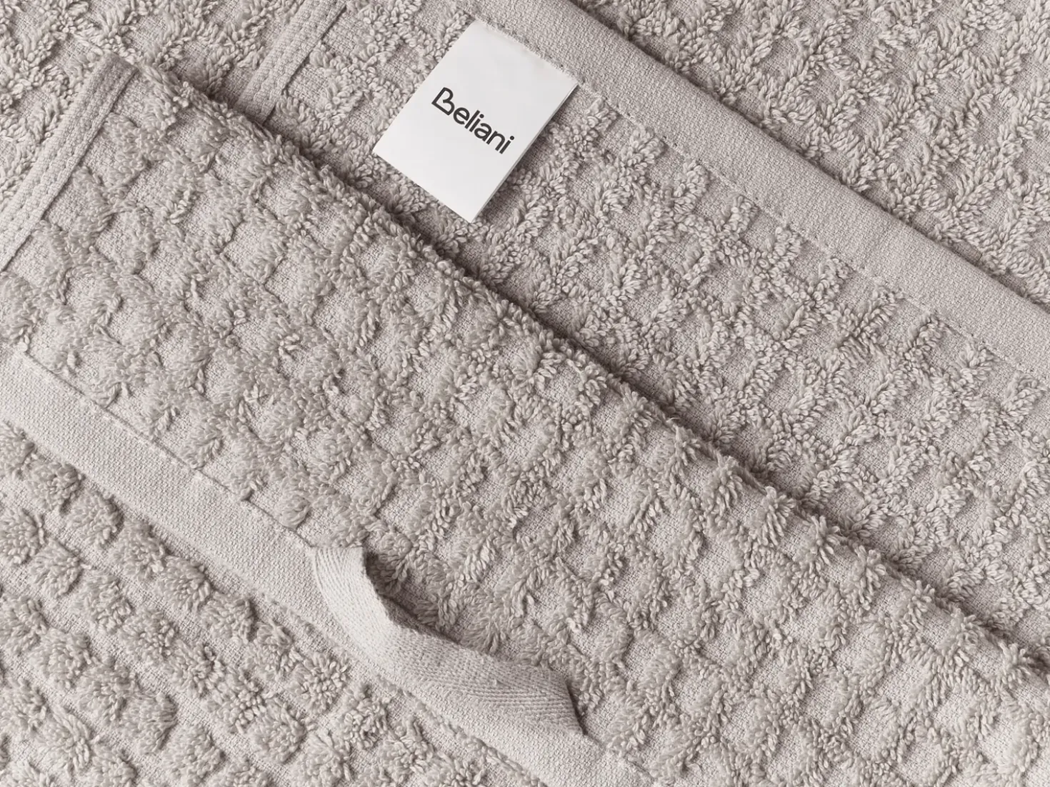 Set di 9 asciugamani ATAI Cotone Grigio chiaro