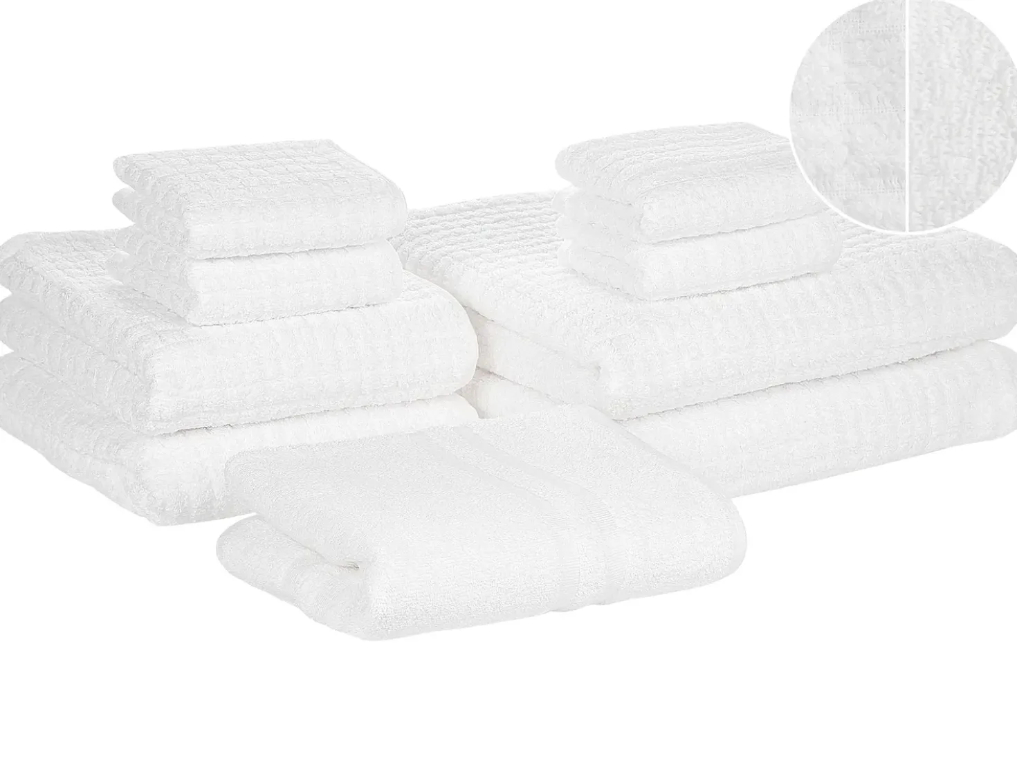 Set di 9 asciugamani ATAI Cotone Bianco