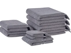 Set di 9 asciugamani ATIU Tessuto a spugna Grigio