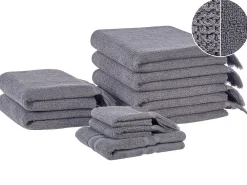 Set di 9 asciugamani ATIU Tessuto a spugna Grigio