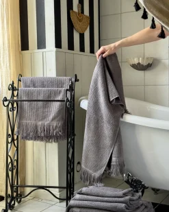 Set di 9 asciugamani ATIU Tessuto a spugna Grigio