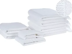 Set di 9 asciugamani ATIU Tessuto a spugna Bianco