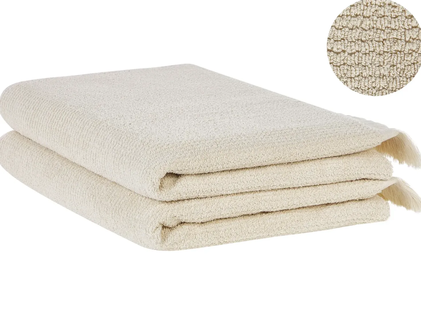 Set di 2 asciugamani ATIU Tessuto a spugna Beige