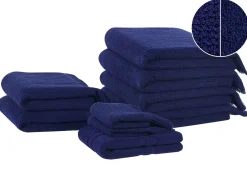 Set di 9 asciugamani ATIU Tessuto a spugna Blu marino