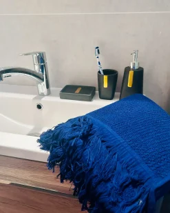 Set di 9 asciugamani ATIU Tessuto a spugna Blu marino