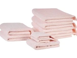 Set di 9 asciugamani ATIU Tessuto a spugna Rosa pastello