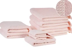Set di 9 asciugamani ATIU Tessuto a spugna Rosa pastello