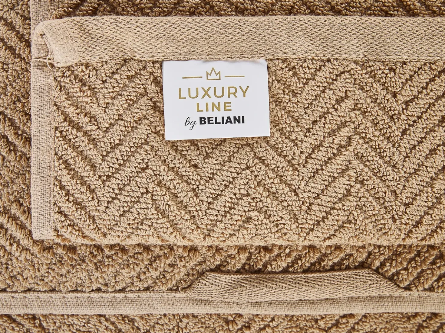 Set di 2 asciugamani MITIARO Tessuto a spugna Beige sabbia