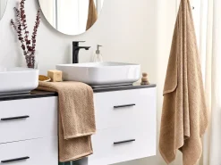 Set di 2 asciugamani MITIARO Tessuto a spugna Beige sabbia