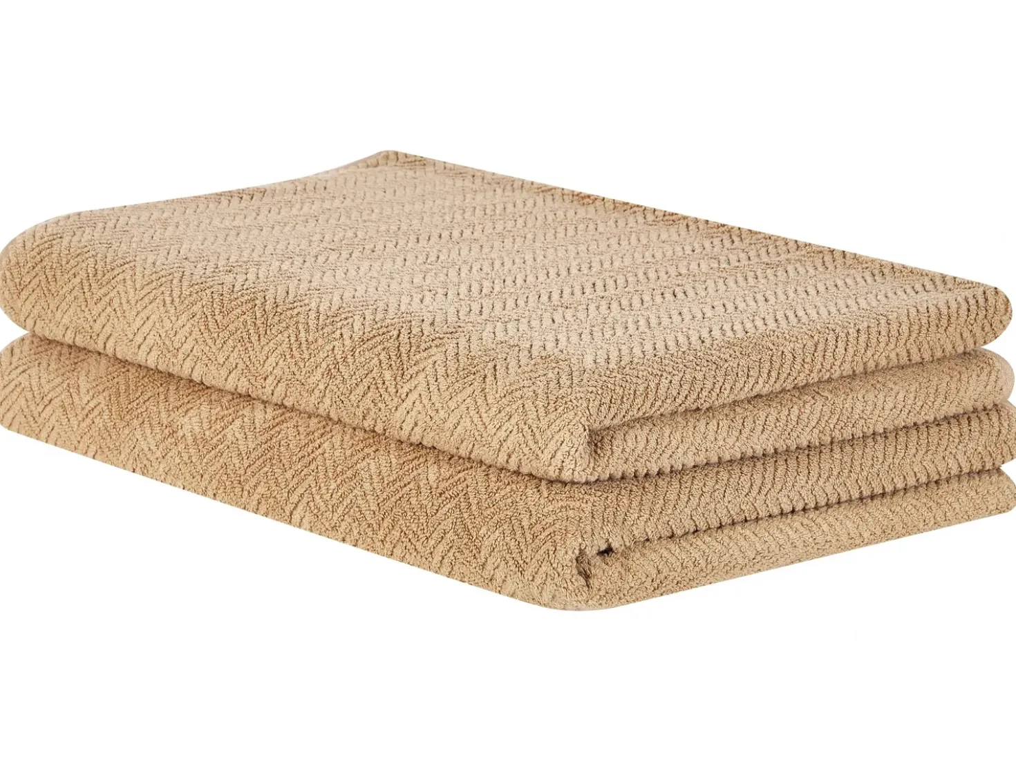 Set di 2 asciugamani MITIARO Tessuto a spugna Beige sabbia