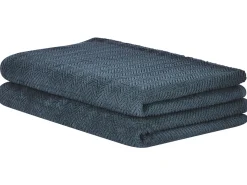 Set di 2 asciugamani MITIARO Tessuto a spugna Blu scuro