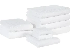 Set di 9 asciugamani MITIARO Tessuto a spugna Bianco