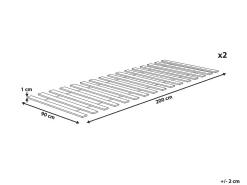 Set di 2 basi letto a doghe BLANZAC 90 x 200 cm