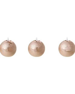 Set di 3 candele LED AMBROSIA 11 cm Oro