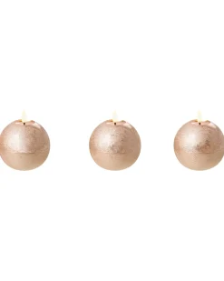Set di 3 candele LED AMBROSIA 11 cm Oro