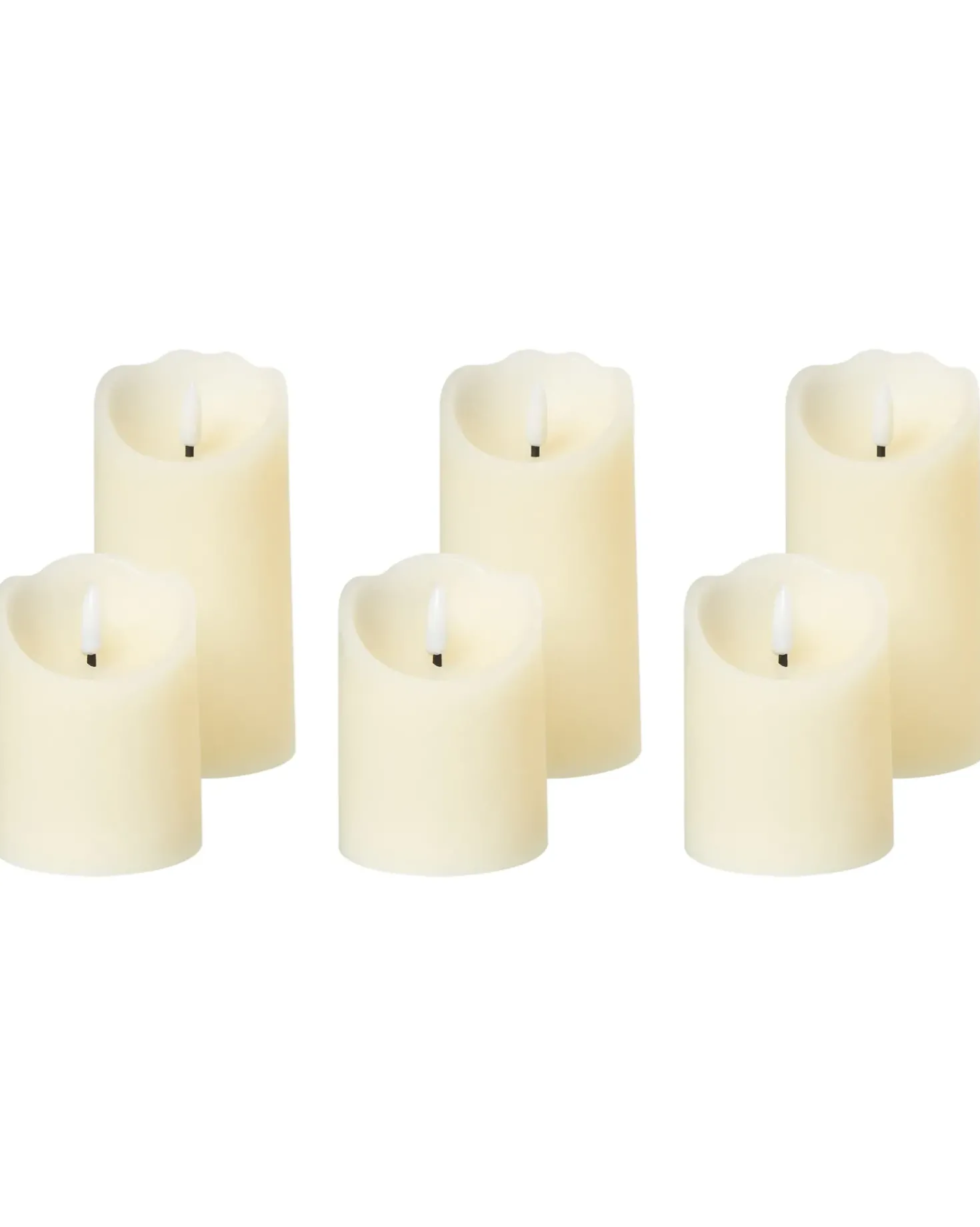 Set di 6 candele LED AMOREA 10/15 cm Bianco sporco